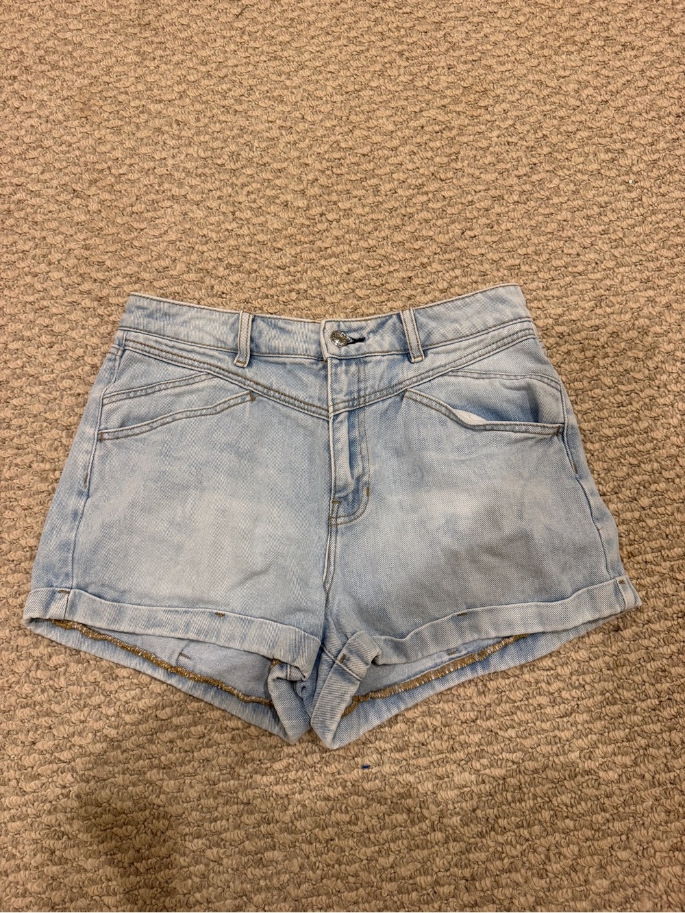 PacSun Light Blue High-Rise Denim Mom Shorts